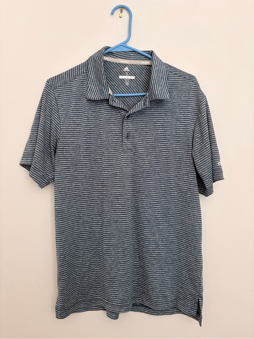 Adidas Blue Striped Polo Shirt